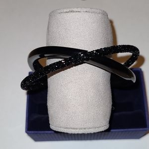 Swarovski New in Box Black Cuff Bangle